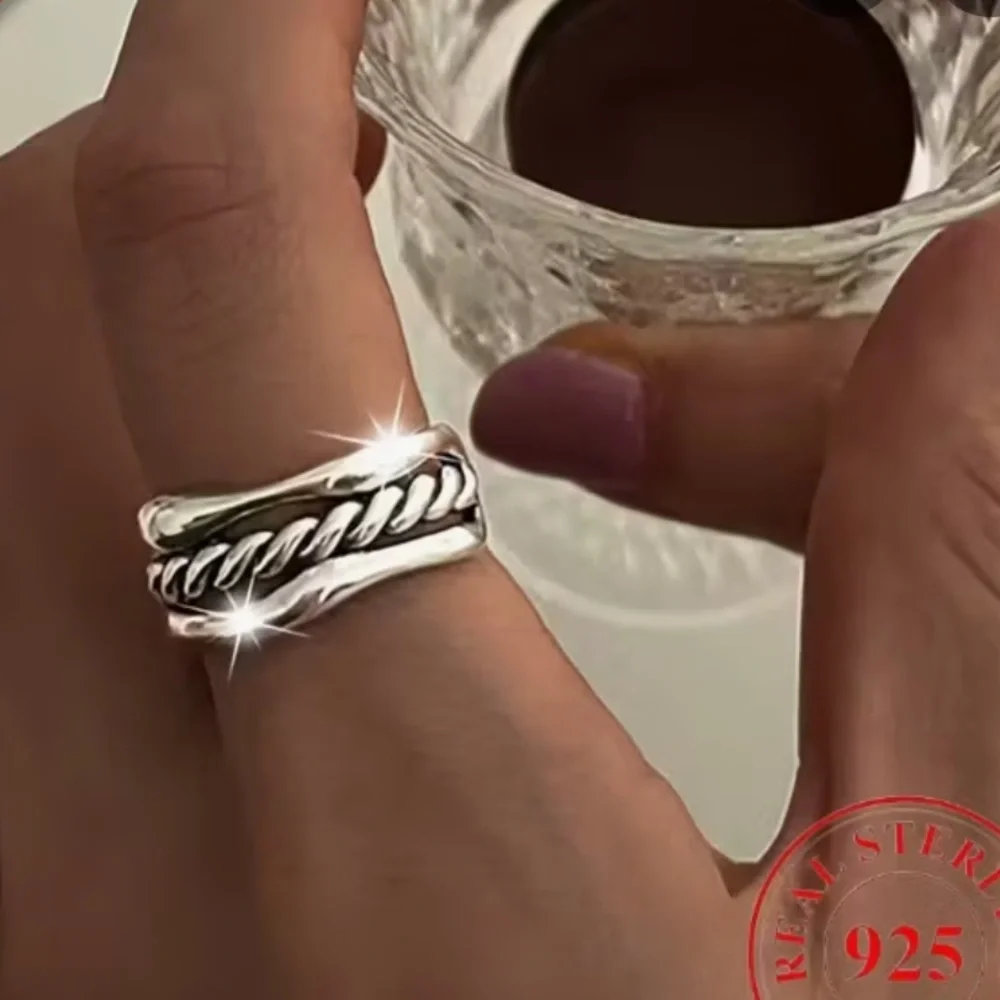 925 sterling Silver Twisted rope Ring